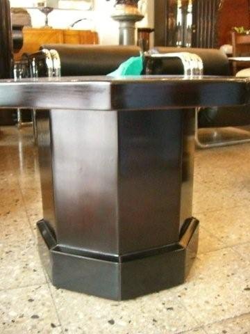 7019 Pair of Black Octaganal Side Tables