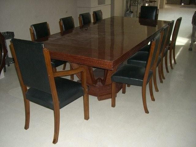 7025 10 Leather Chairs & Art Deco Table