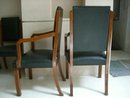 7025 10 Leather Chairs & Art Deco Table