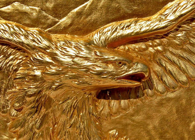 82.7039 Pair of Antique Gilt Bronze Eagle Bookends
