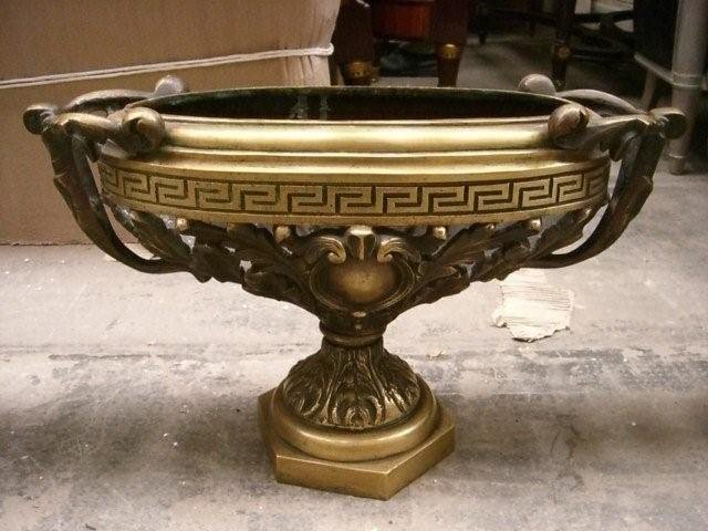 7047 3-Pc. Bronze Jardiniere & Flower Pot Set