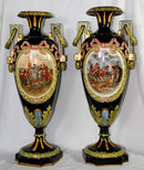 81.7085 Pair of Signed Napoleon Majolica Vases