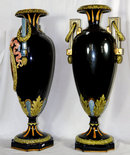 81.7085 Pair of Signed Napoleon Majolica Vases