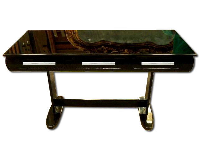 7022 Art Deco Library Table/Desk with French Polish Finish