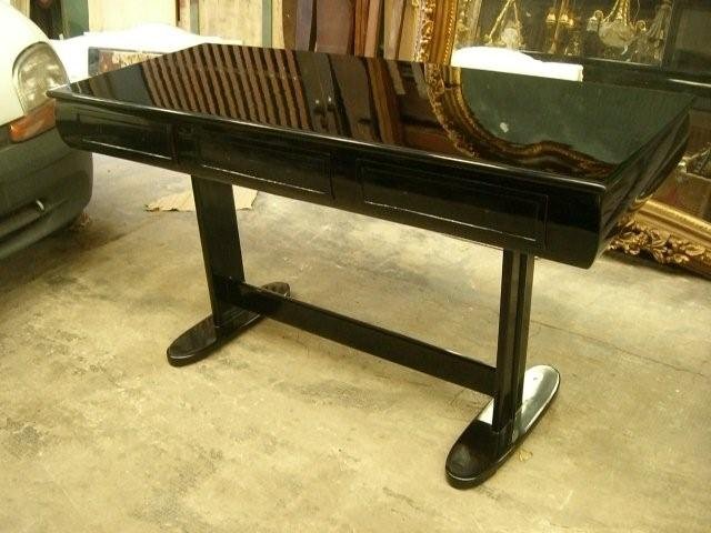 7022 Art Deco Library Table/Desk with French Polish Finish