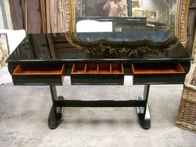 7022 Art Deco Library Table/Desk with French Polish Finish