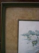 7048 Antique Print of Woman on Gondola
