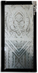 6973 Art Deco Etched Glass Window c. 1920