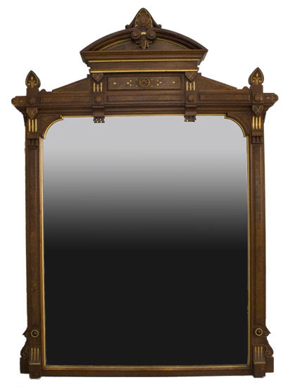 7104 Renaissance Revival Carved Walnut Overmantel Mirror
