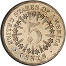 C0091 Proof Shield Nickel, 1867 NGC 5C PR66 Cameo with Rays