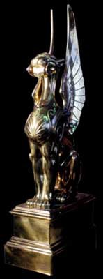 70.9815 Pair of Bronze Griffin Andirons