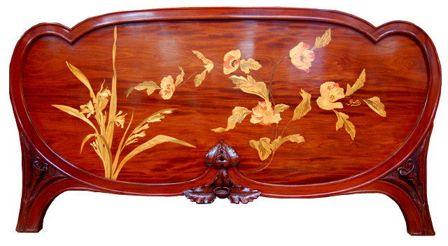53.4615 Inlaid Art Nouveau Footboard/Headboard by Galle