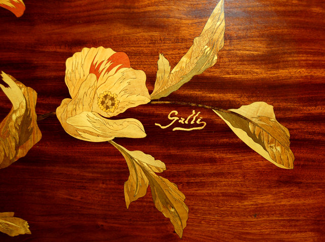 53.4615 Inlaid Art Nouveau Footboard/Headboard by Galle