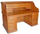 06.1638 19th C. American Oak Rolltop Desk