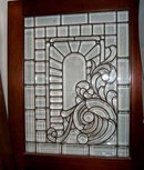66.333 Original Cherrywood Doors w/Leaded and Beveled Glass