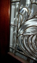 66.333 Original Cherrywood Doors w/Leaded and Beveled Glass