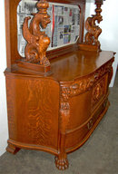 23.7201 Antique American Victorian Oak Sideboard