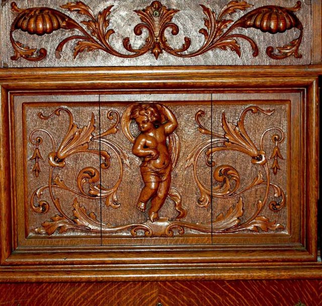 23.7201 Antique American Victorian Oak Sideboard
