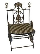 33.7208 19th C. Iron & Bronze Chair by Oscar Bach