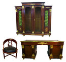 06.7207 Magnificent Antique 3-Piece French Empire Office Ensemble