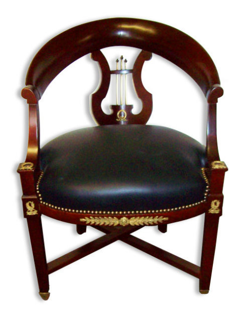 06.7207 Magnificent Antique 3-Piece French Empire Office Ensemble