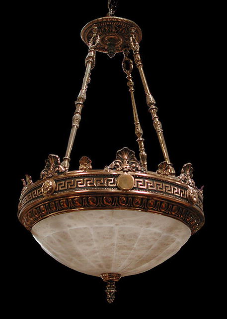 57.2456 The Justice Chandelier: Bronze & Alabaster