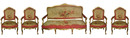 38.4604 5-Piece French Parlour Suite with Original Aubusson Tapestry & 24K Gold Gilt Frames