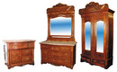 49.743 19th C. American 4 pc. Walnut & Burl Bedroom Suite