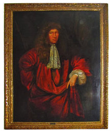 77.7358a 17th C. Oil on Canvas Portrait of Nathaniel Brand