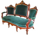 38.4942 Pair of 19th C. Walnut Victorian Sofas by John Jelliff