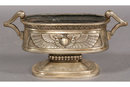 7399 Three piece Egyptian Revival nickel over bronze jardiniere set circa 1920