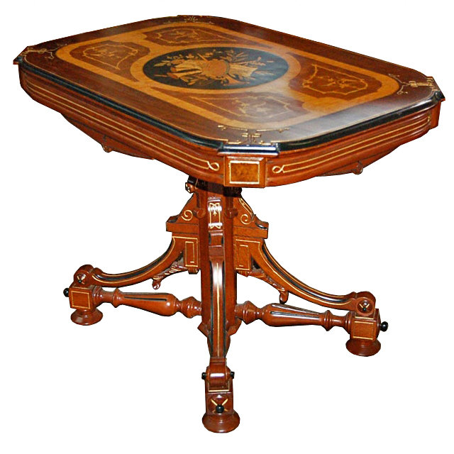 13.266 Antique Inlaid Center Table