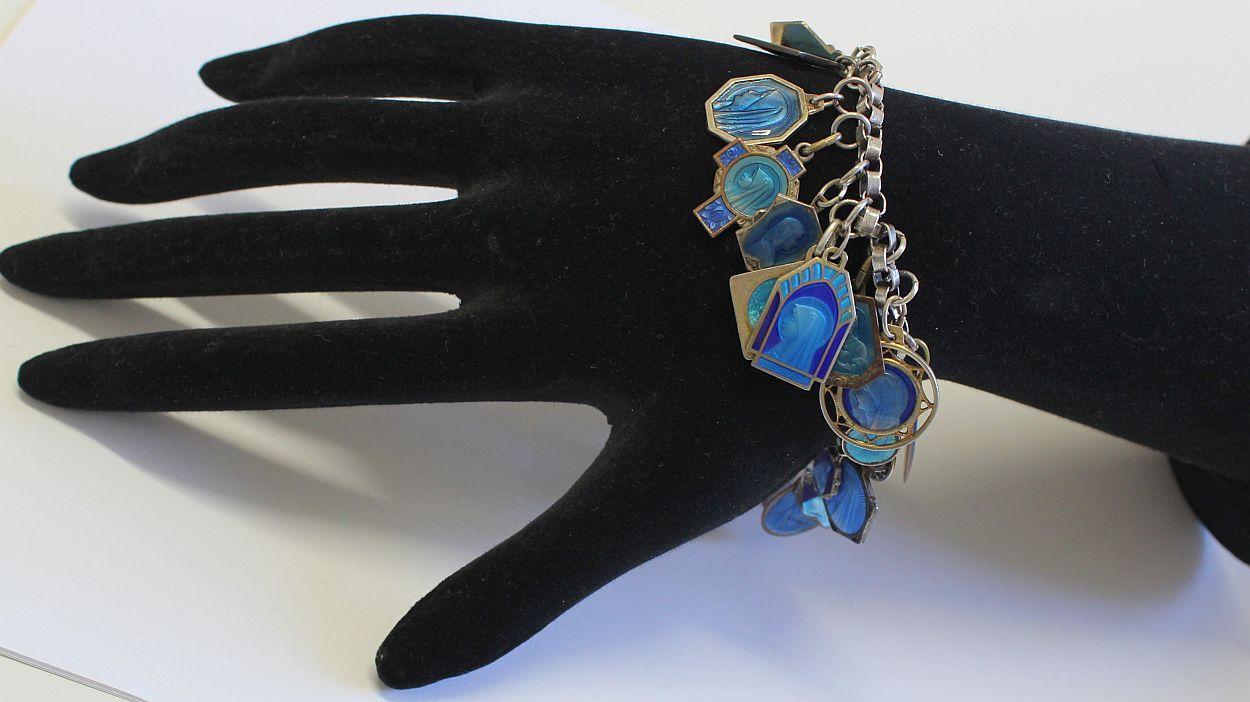 Religious Vintage Sterling Silver Charm Bracelet with 32 Rare Pristine Religious Medals Enameled on Both Sides
