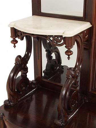 Rosewood Belter Marble Top Etagere