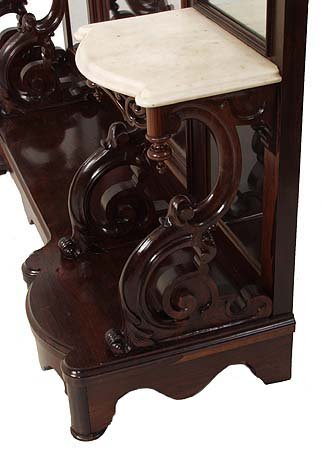 Rosewood Belter Marble Top Etagere