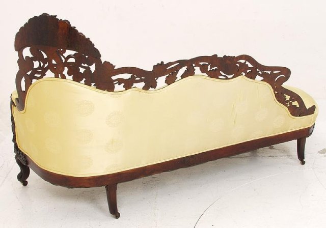 Large Belter Rosewood Laminated Recamier