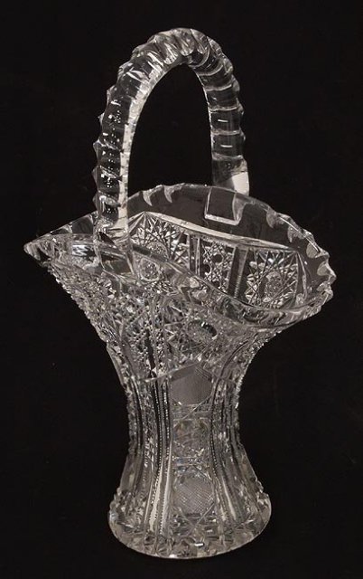 Cut Glass Basket