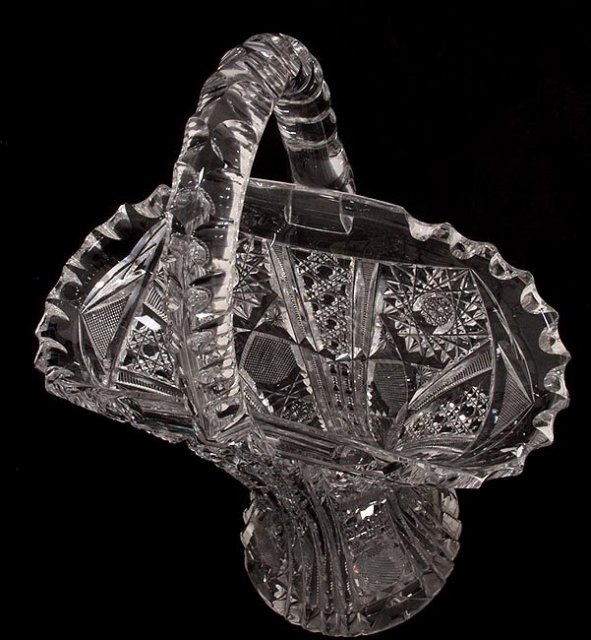 Cut Glass Basket