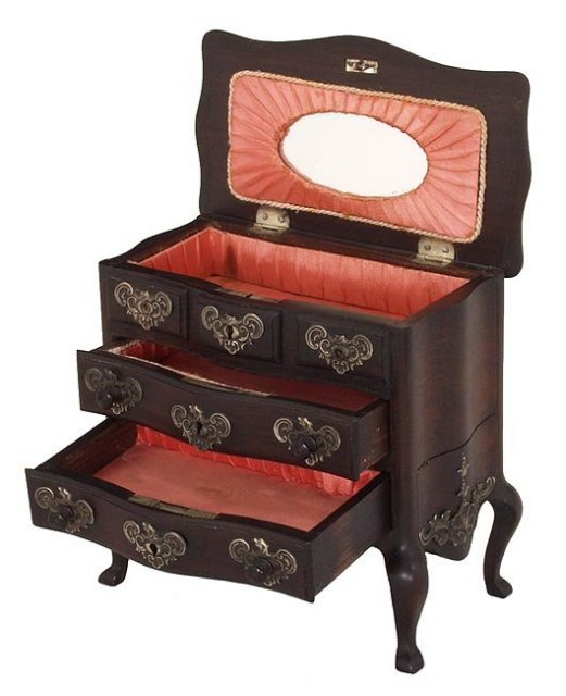 Rosewood Victorian jewelry chest