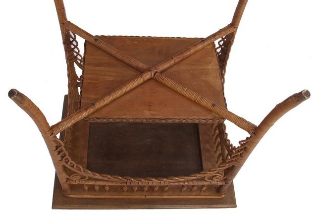 Natural finish Victorian wicker table