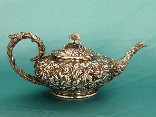 S. Kirk Victorian silver teapot