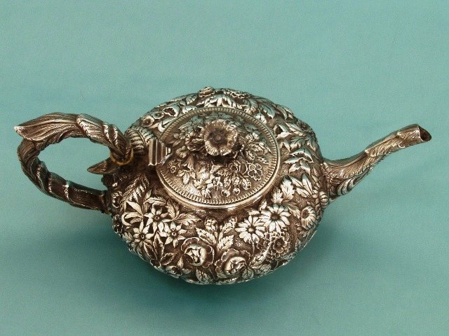 S. Kirk Victorian silver teapot