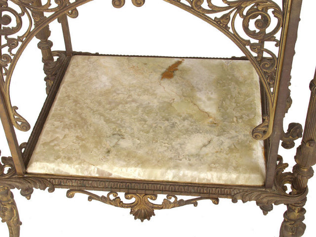 Brass and onyx Victorian table