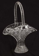 Huge cut glass basket