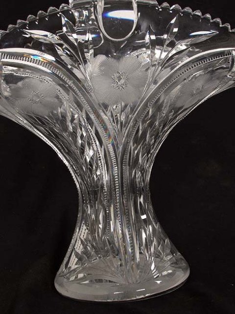 Huge cut glass basket