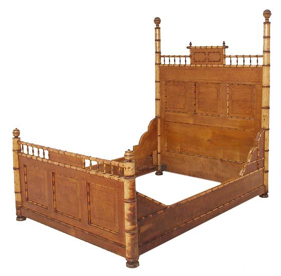 Victorian maple faux bamboo full size bed