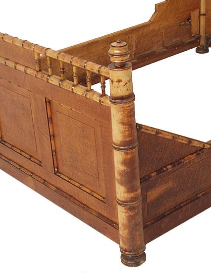 Victorian maple faux bamboo full size bed
