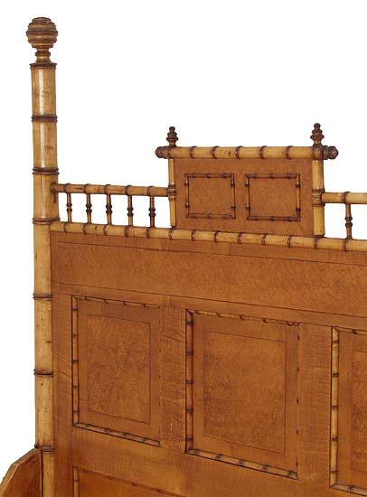 Victorian maple faux bamboo full size bed