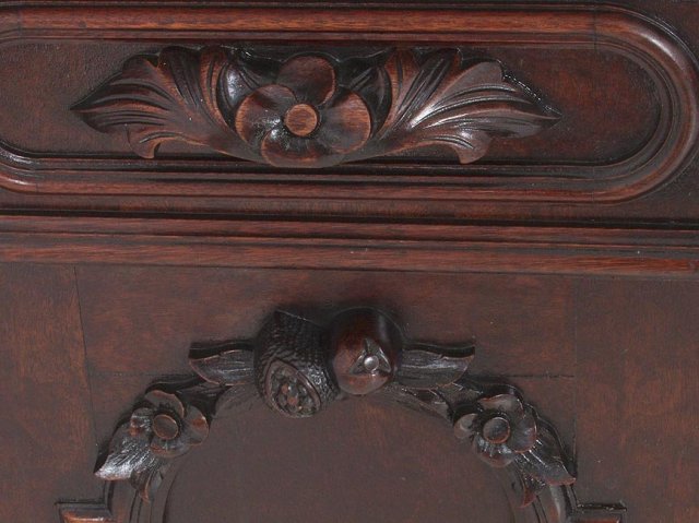 Walnut marble top half commode
