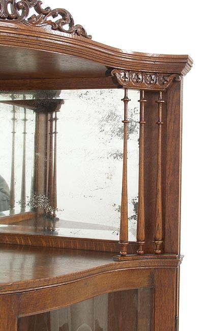 oak spindled china cabinet